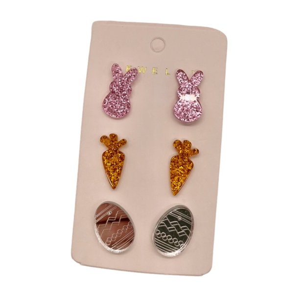 ❤️ FREE Easter Holiday Carrot Rabbit Bunny Rabbit Egg Holiday Stud Hip Earrings - Picture 1 of 5